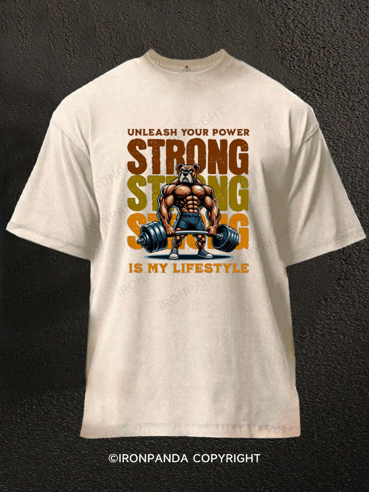 Strength Is My Lifestyle Washed Gym Shirt