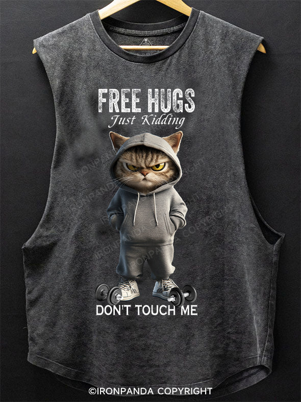 free hugs cat SCOOP BOTTOM COTTON TANK