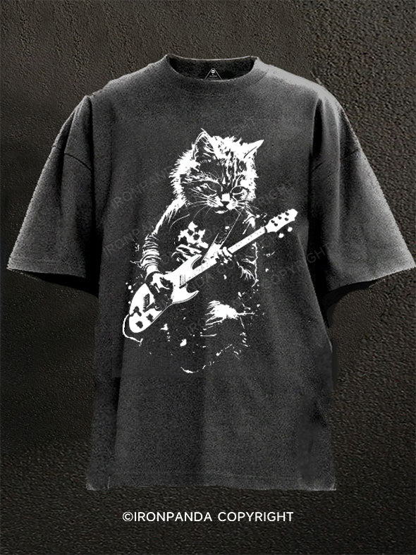 funny cat Washed Gym Shirt