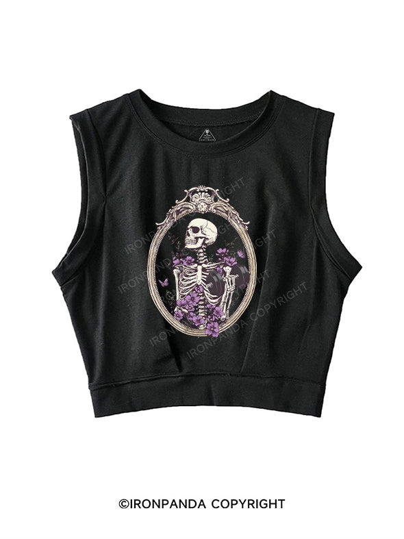 gym skull SLEEVELESS CROP TOPS