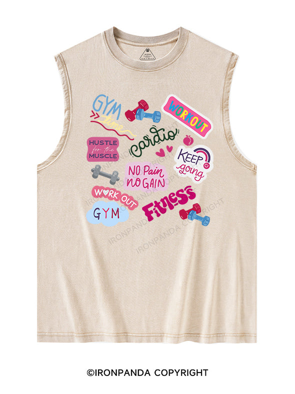 gym time Washed Tank