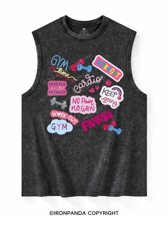 gym time Washed Tank