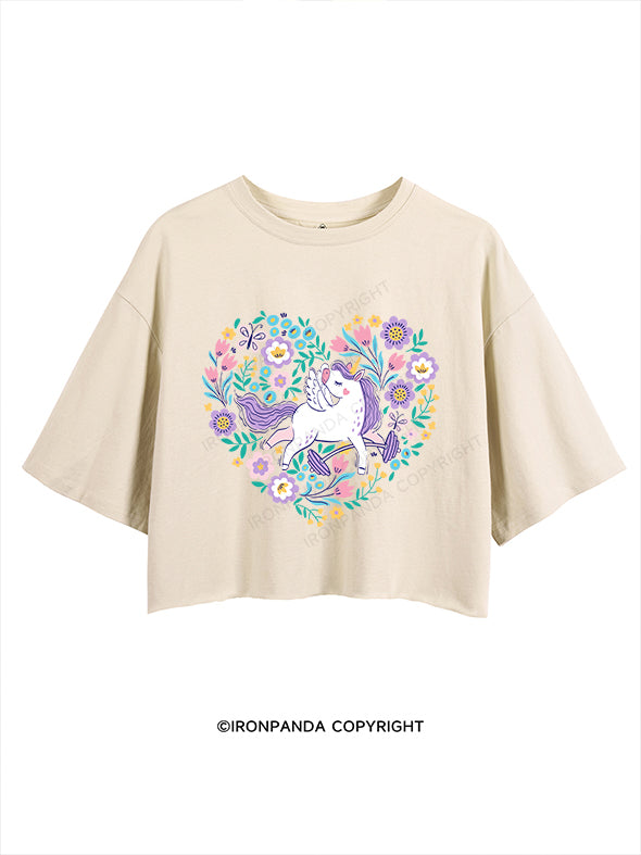 gym unicorn CROP TOPS