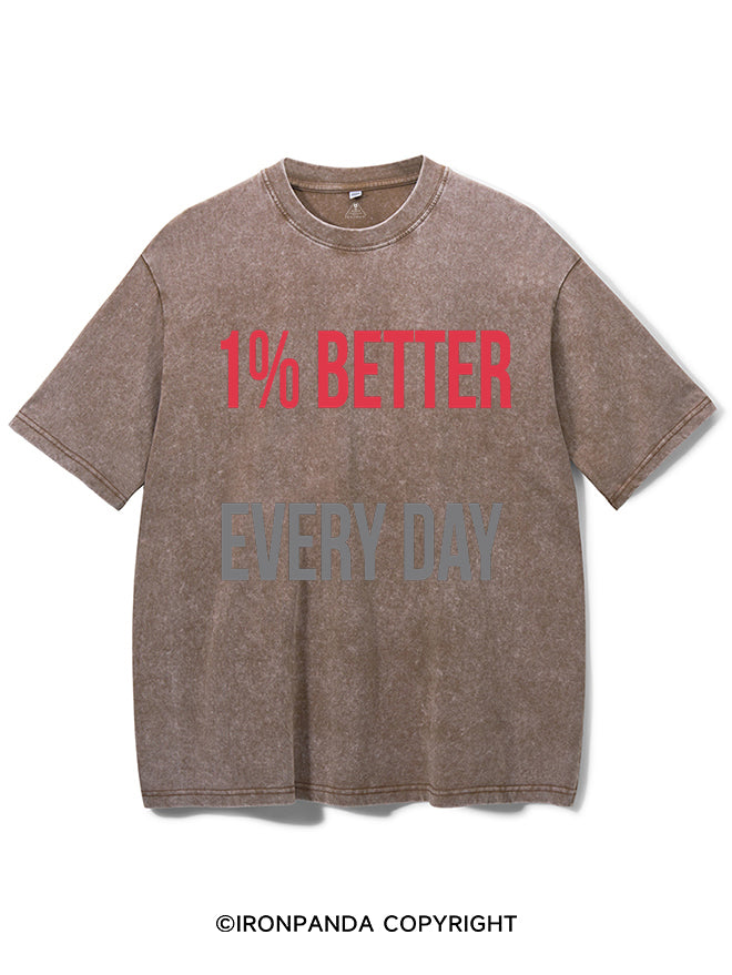 1% Better Every Day Washed Gym Shirt