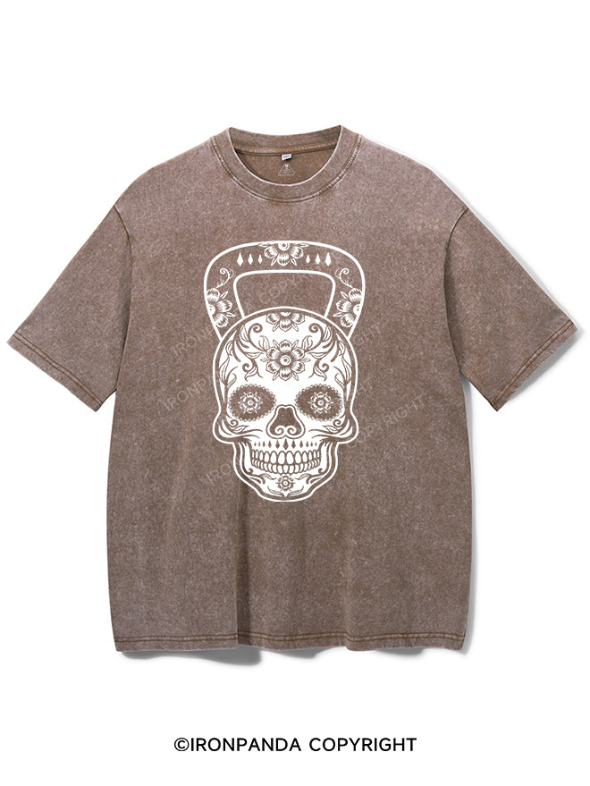 Sugar Skull Kettlebell Vintage Gym Shirt