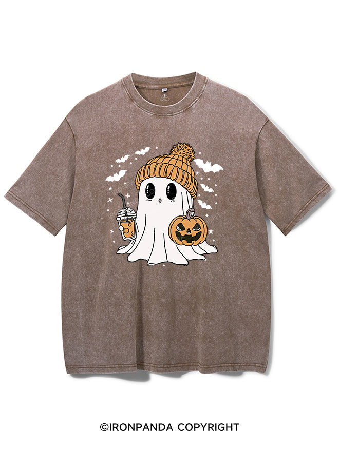 GHOST WITH ICED COFFEE VINTAGE GYM SHIRT