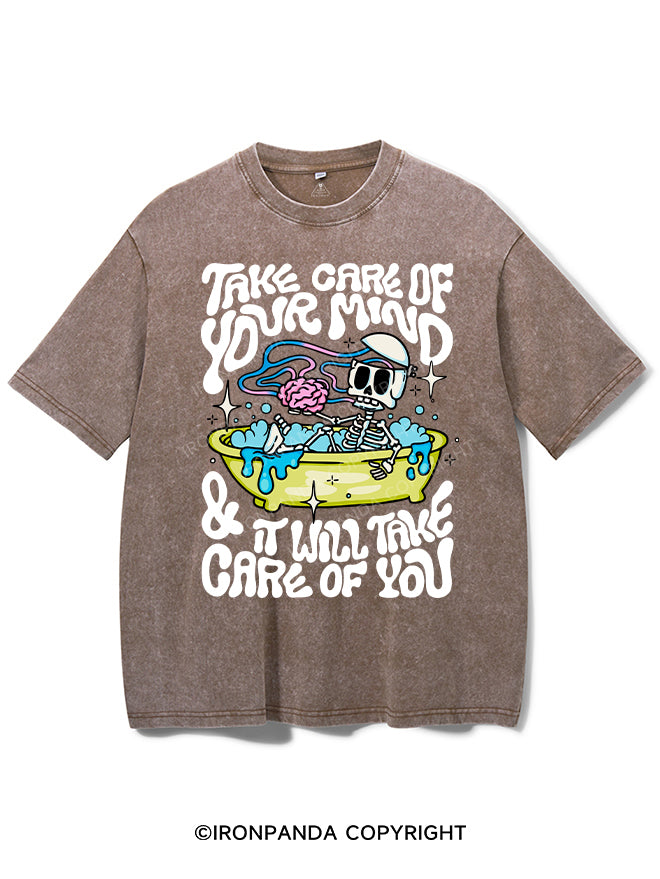 TAKE CARE OF YOUR MIND & IT WILL TAKE CARE OF YOU VINTAGE GYM SHIRT