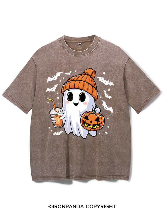 HALLOWEEN ICED COFFEE GHOST VINTAGE GYM SHIRT