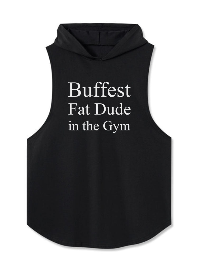 Buffest Fat Dude in the Gym Hooded Tank
