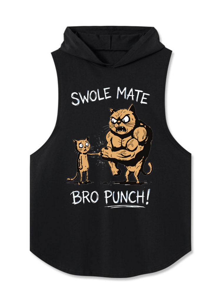 SWOLE MATE — BRO PUNCH! Hooded Tank