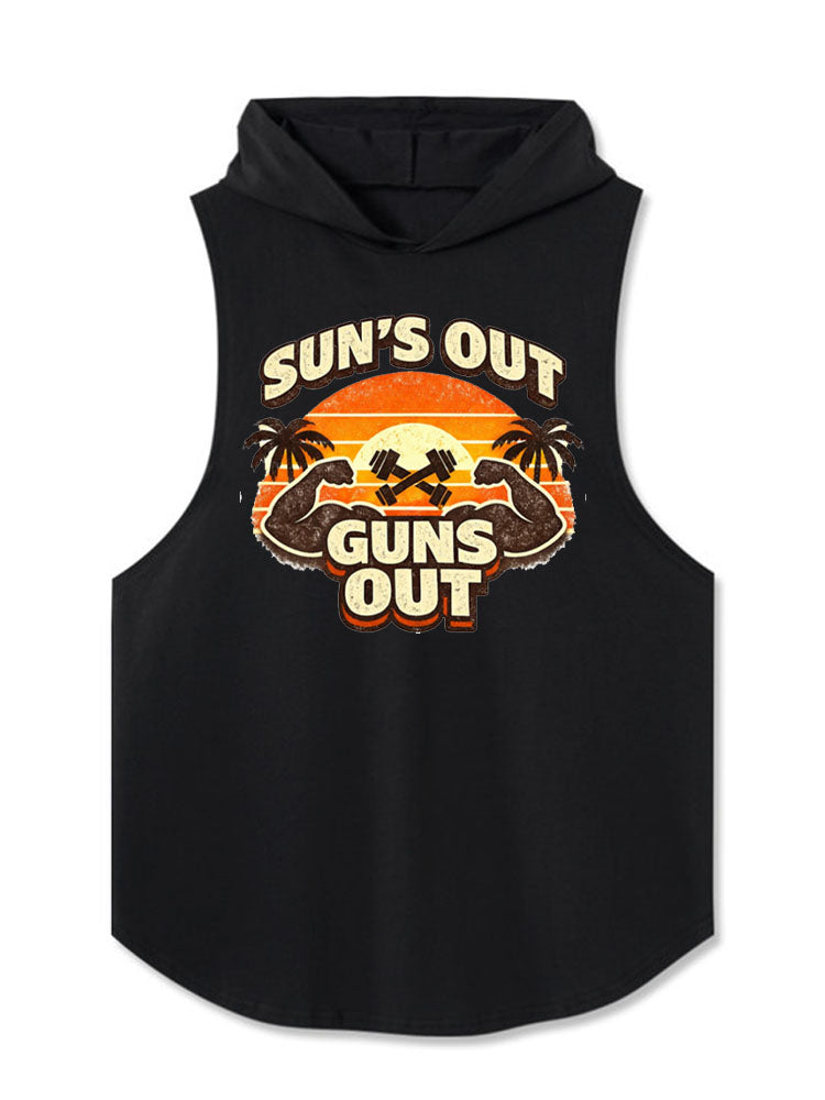 SUN’S OUT GUNS OUT Hooded Tank