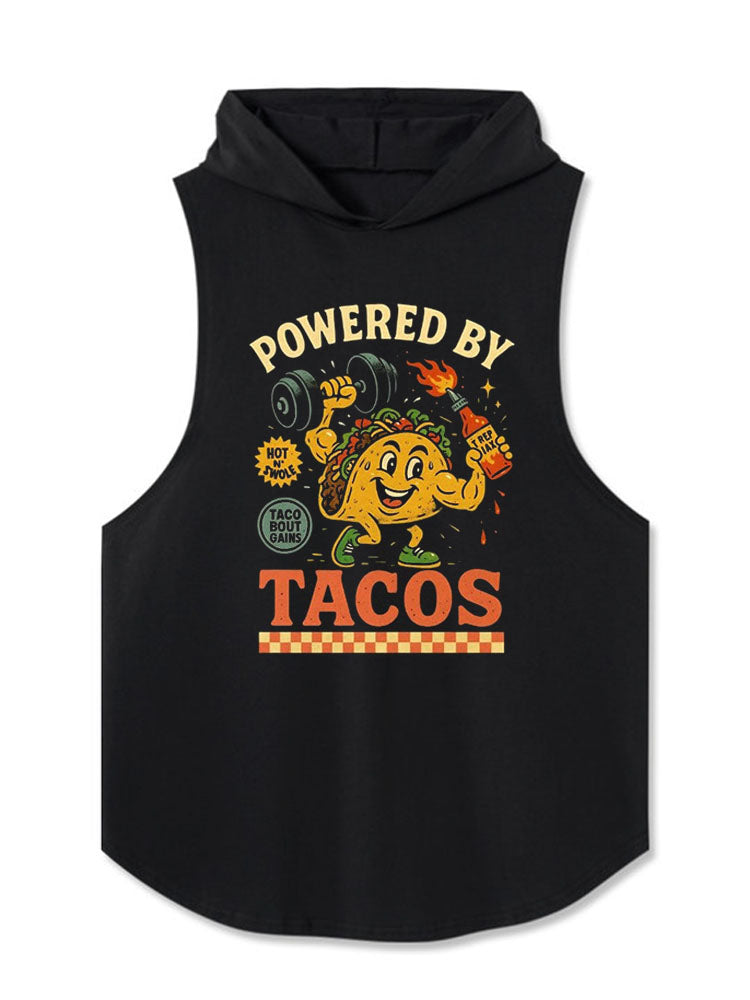 POWERED BY TACOS Hooded Tank