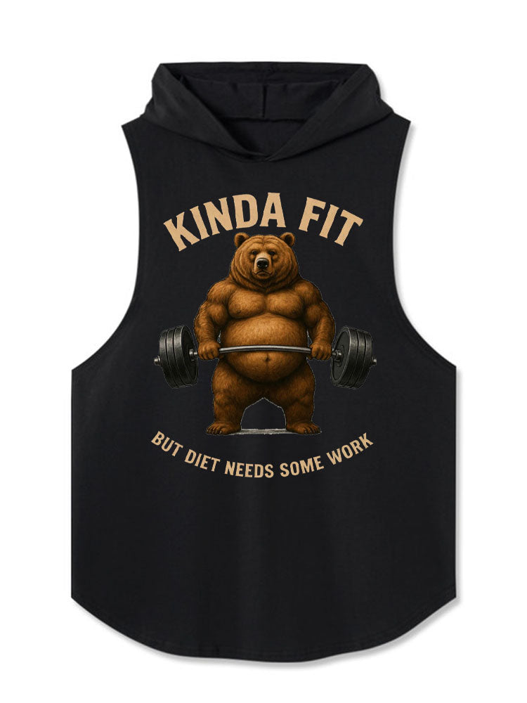 KINDA FIT BUT DIET NEEDS SOME WORK Hooded Tank