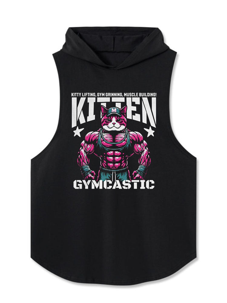 Kitty lifting gym grinning muscle building! Hooded Tank