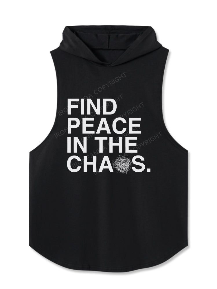 PEACE IN CHAOS Washed Hooded Tank