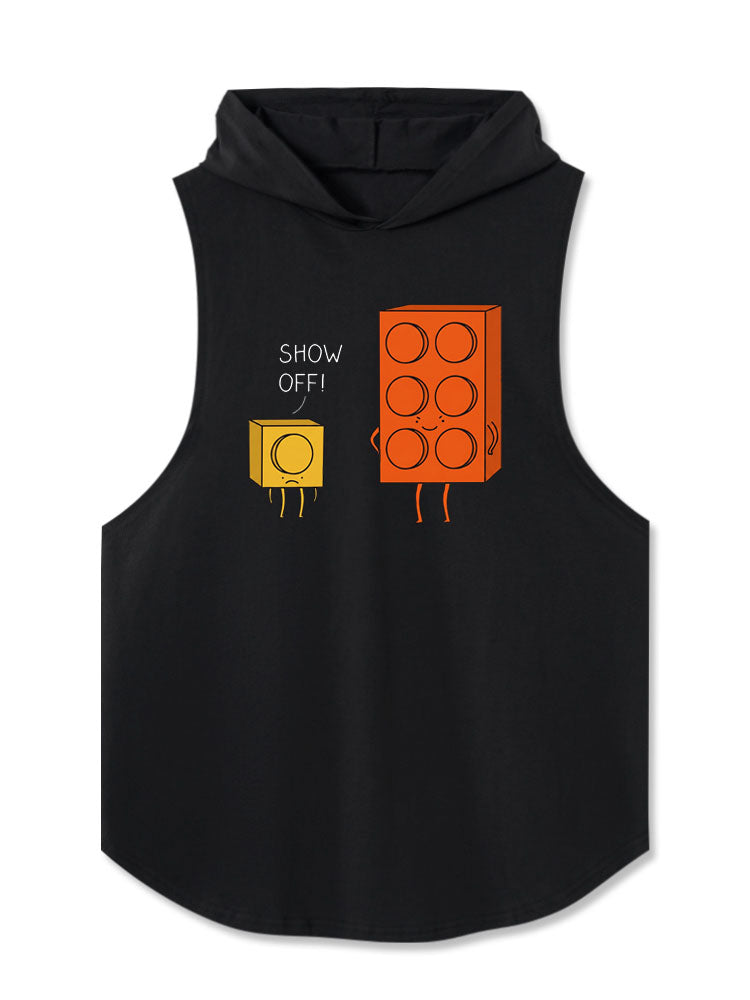 Show Off Funny Building Blocks Hooded Tank