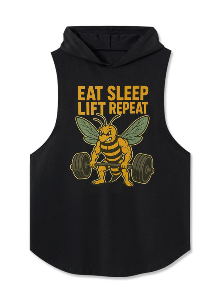 EAT SLEEP LIFT REPEAT Hooded Tank