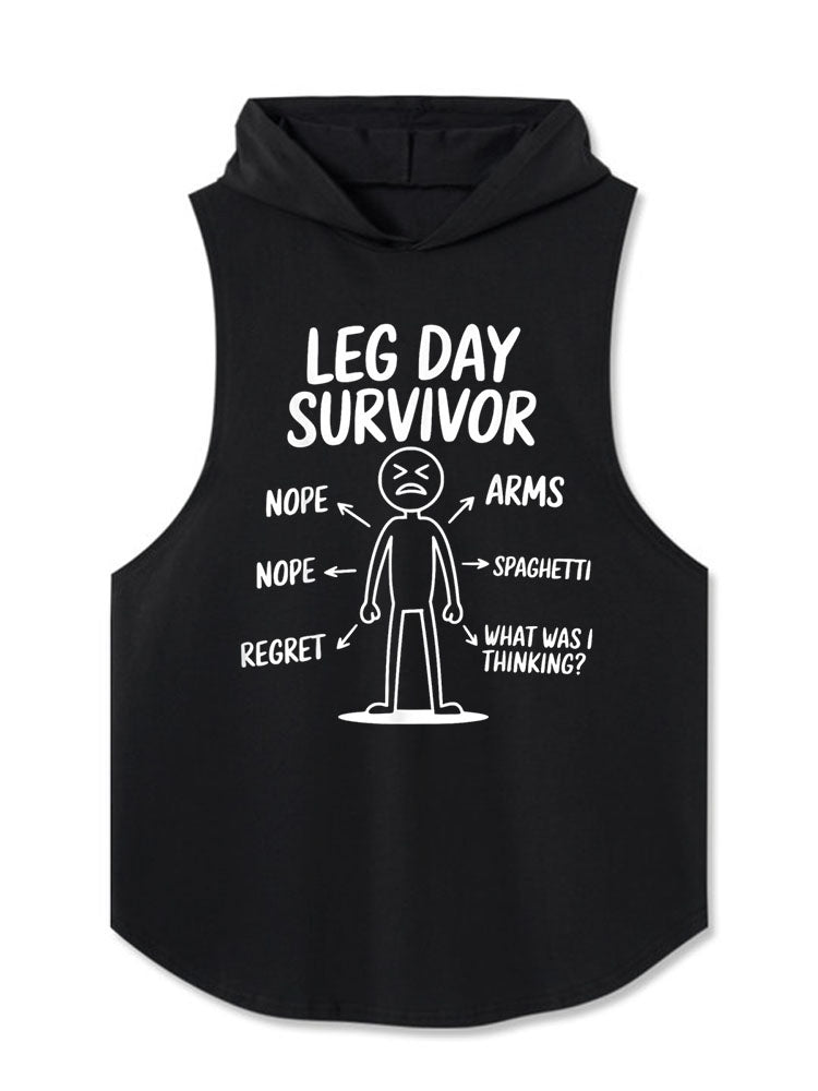 LEG DAY SURVIVOR Hooded Tank