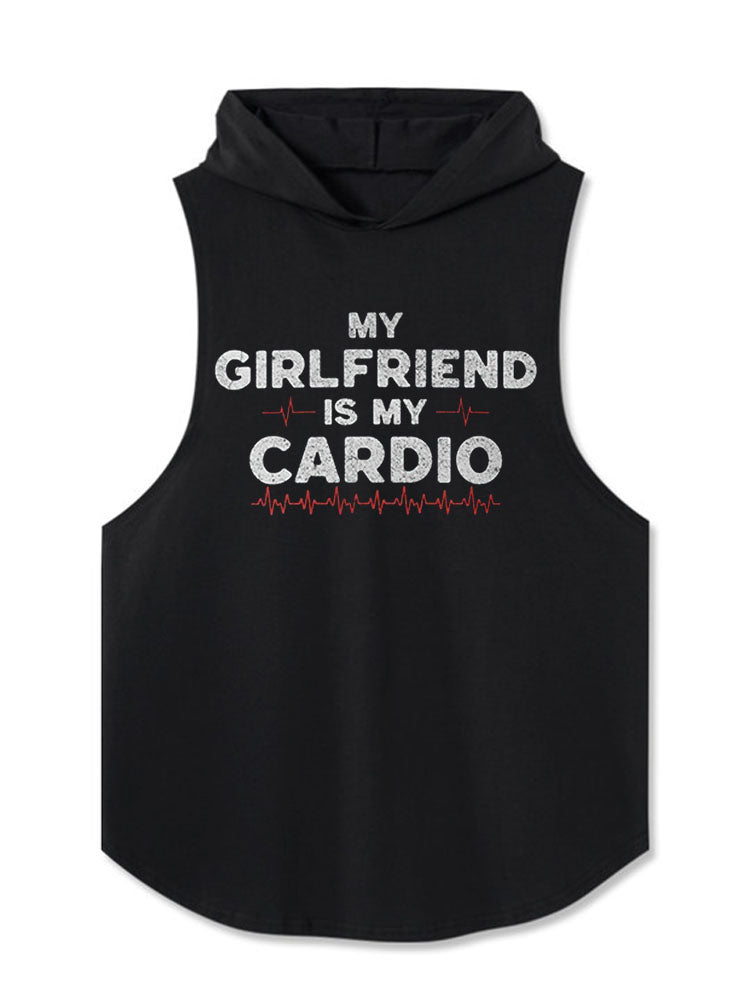 MY GIRLFRIEND IS MY CARDIO Hooded Tank