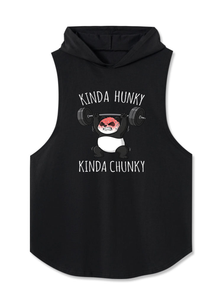 Kinda Hunky Kinda Chunky Panda Hooded Tank