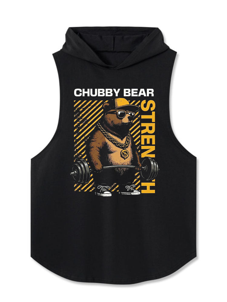 CHUBBY BEAR STRENGTH Hooded Tank