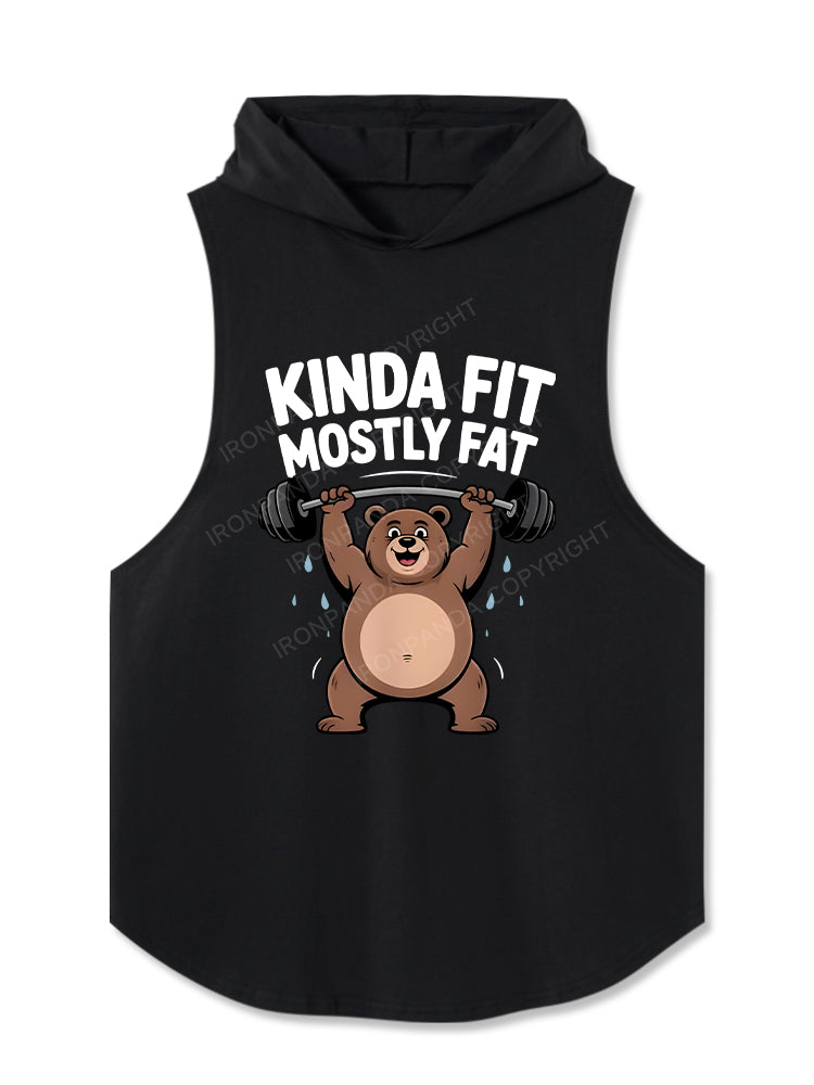 Kinda Fit Mostly Fat Bear Hooded Tank