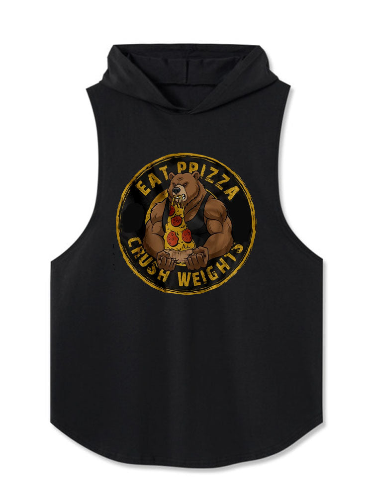 EAT PIZZA CRUSH WEIGHTS Hooded Tank