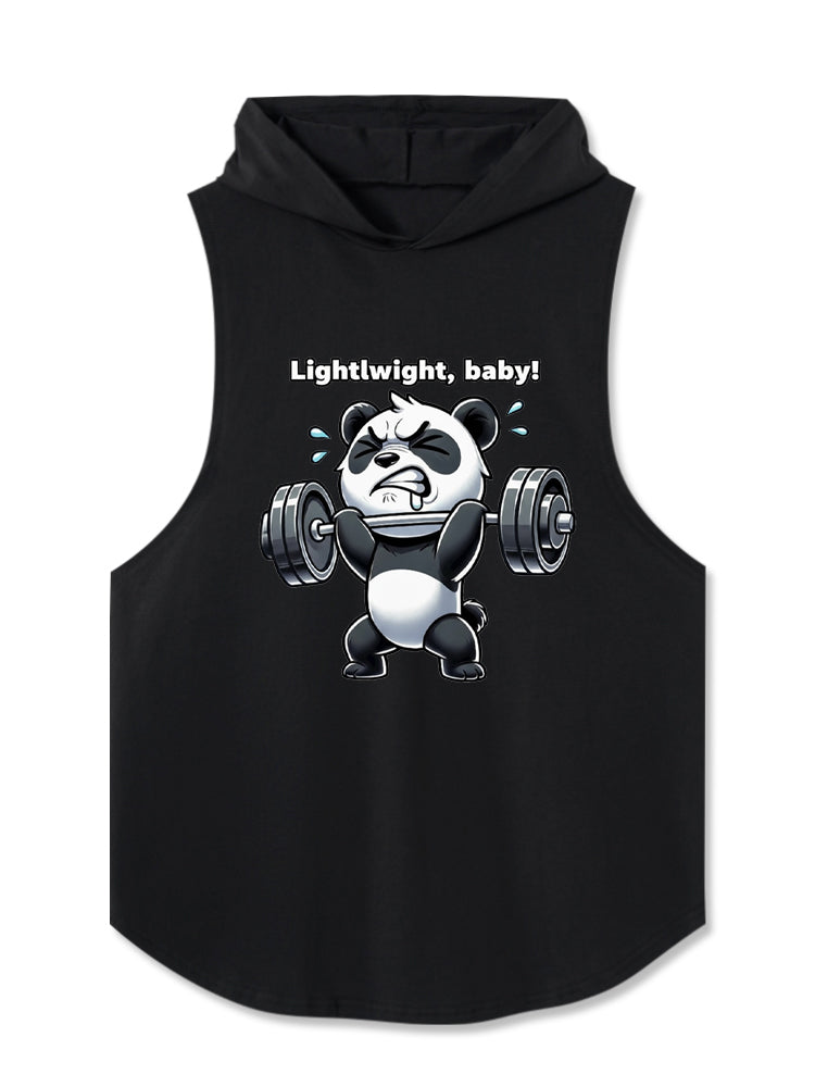 Lightweight baby! panda Hooded Tank