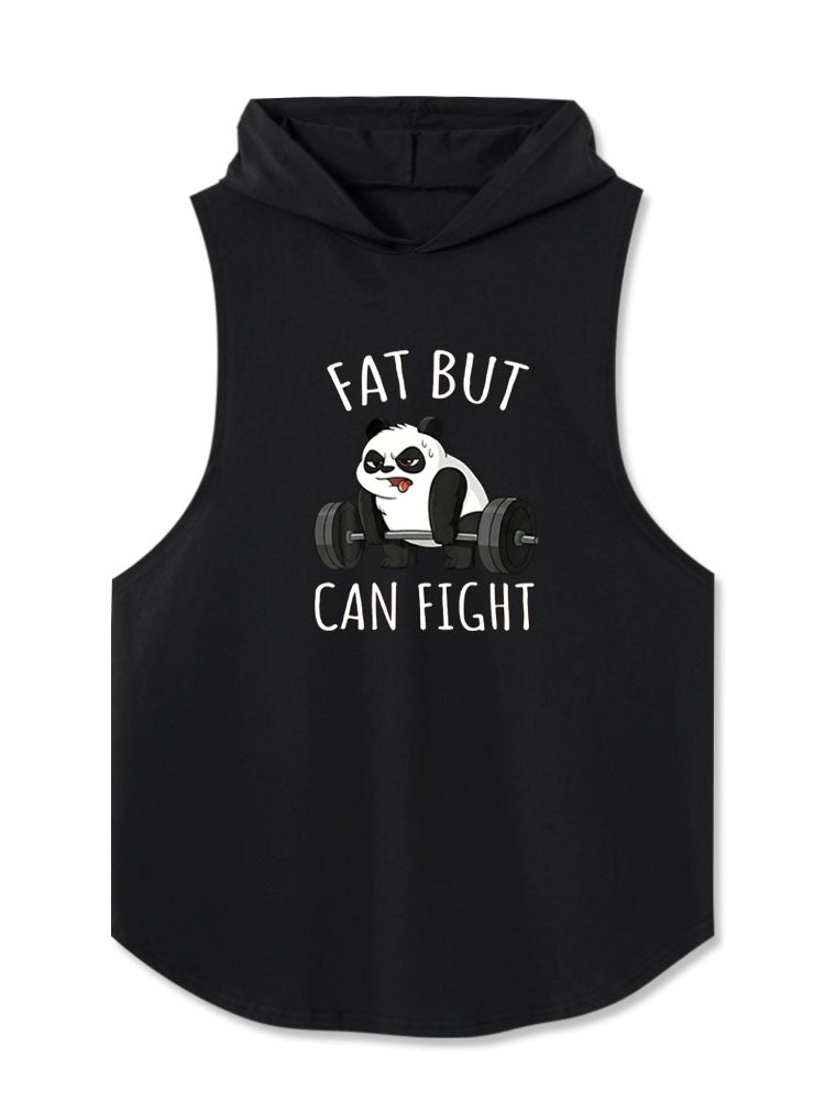 Fat But Can Fight Panda Hooded Tank