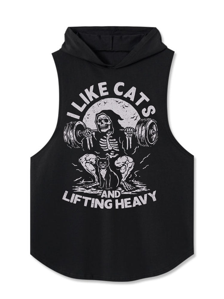 I LIKE CATS AND LIFTING HEAVY Hooded Tank