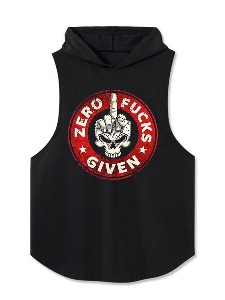 ZERO FUCKS GIVEN Hooded Tank