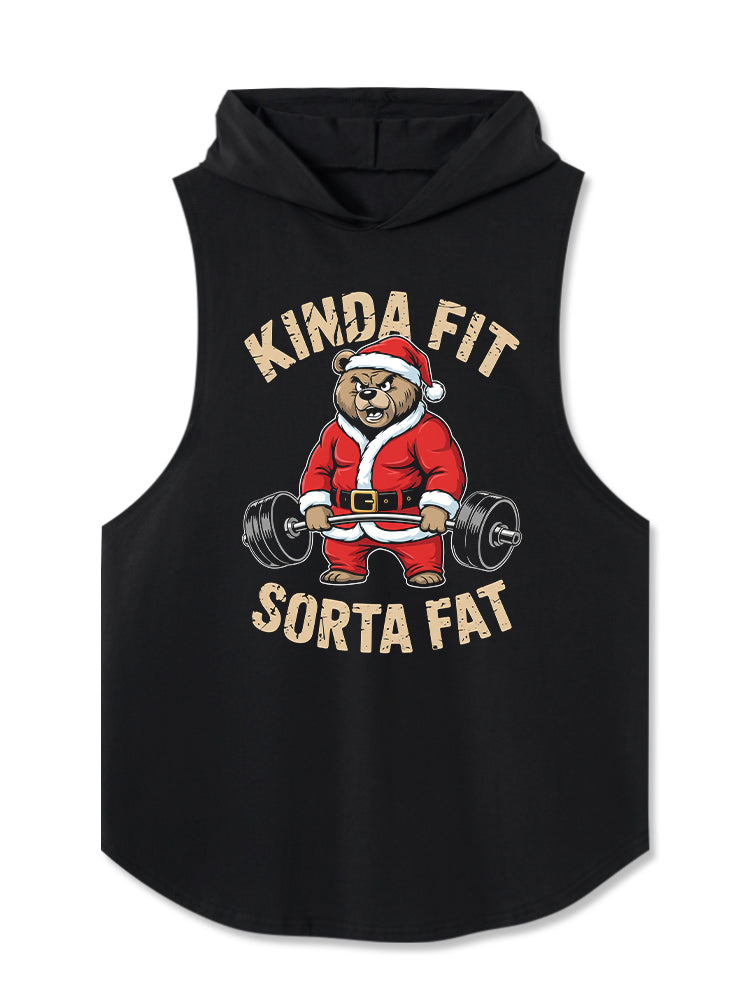 Kinda Fit Sorta Fat panda Hooded Tank
