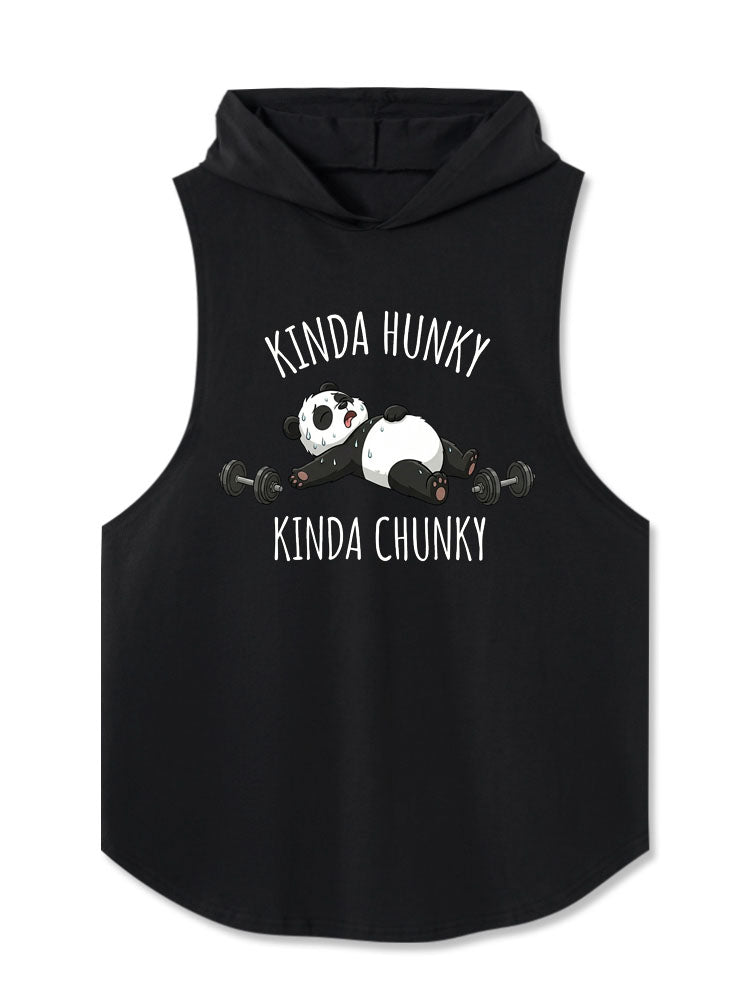 Kinda Hunky Kinda Chunky Panda Hooded Tank