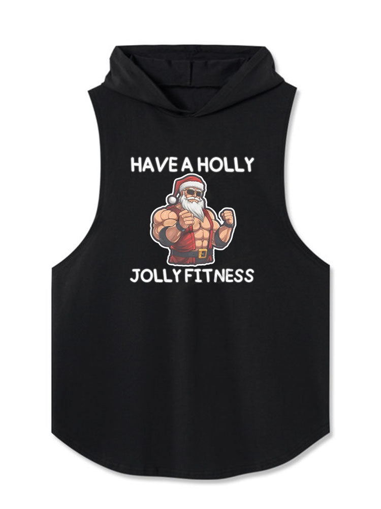 HAVE A HOLLY JOLLY FITNESS Hooded Tank
