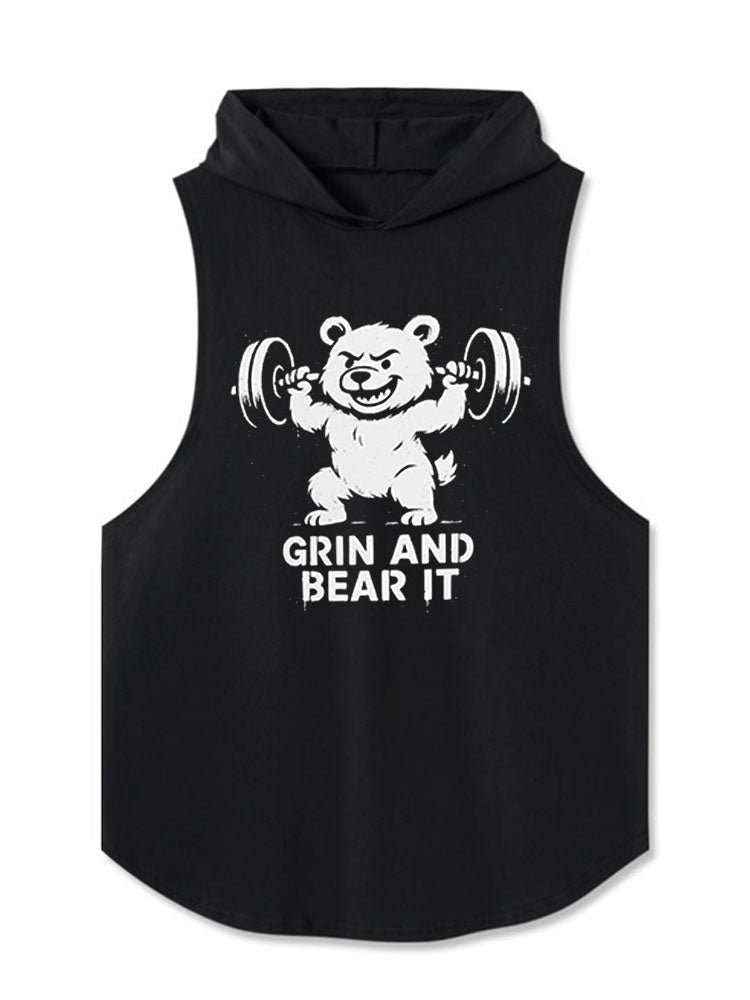 GRIN AND BEAR IT Hooded Tank
