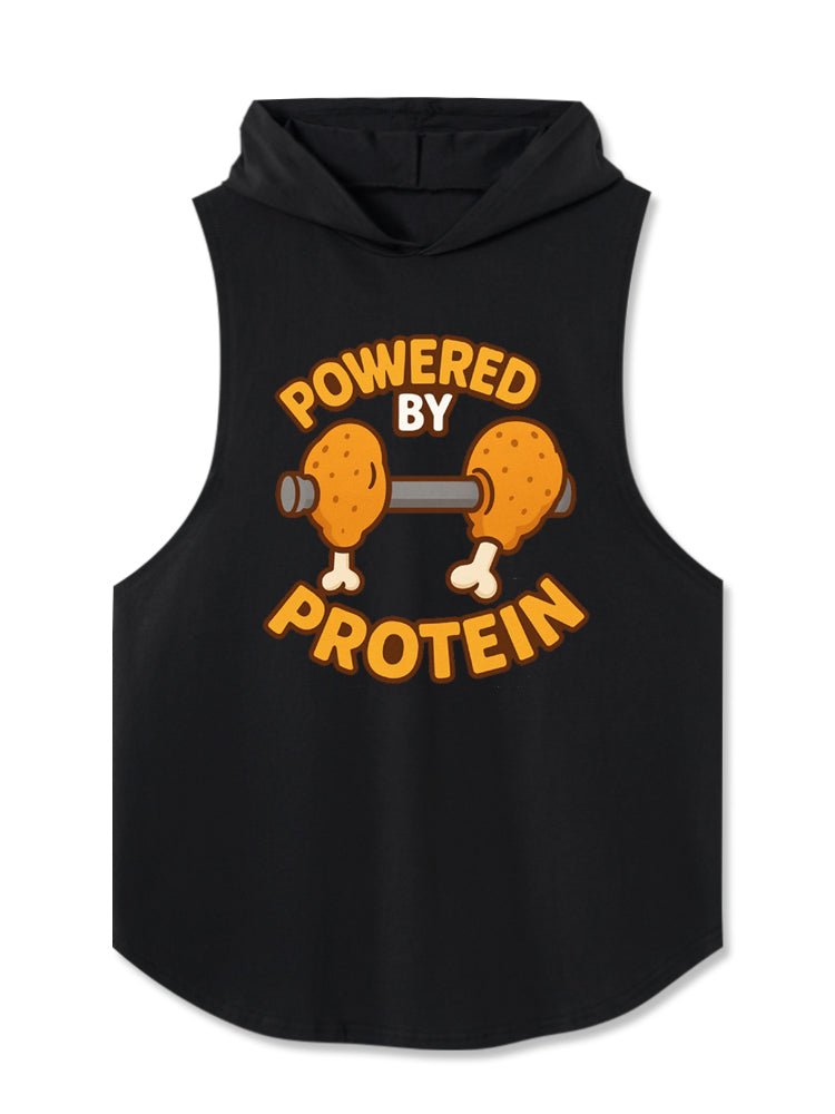 POWERED BY PROTEIN Hooded Tank