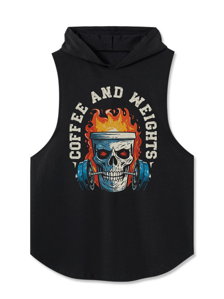 COFFEE AND WEIGHTS Hooded Tank