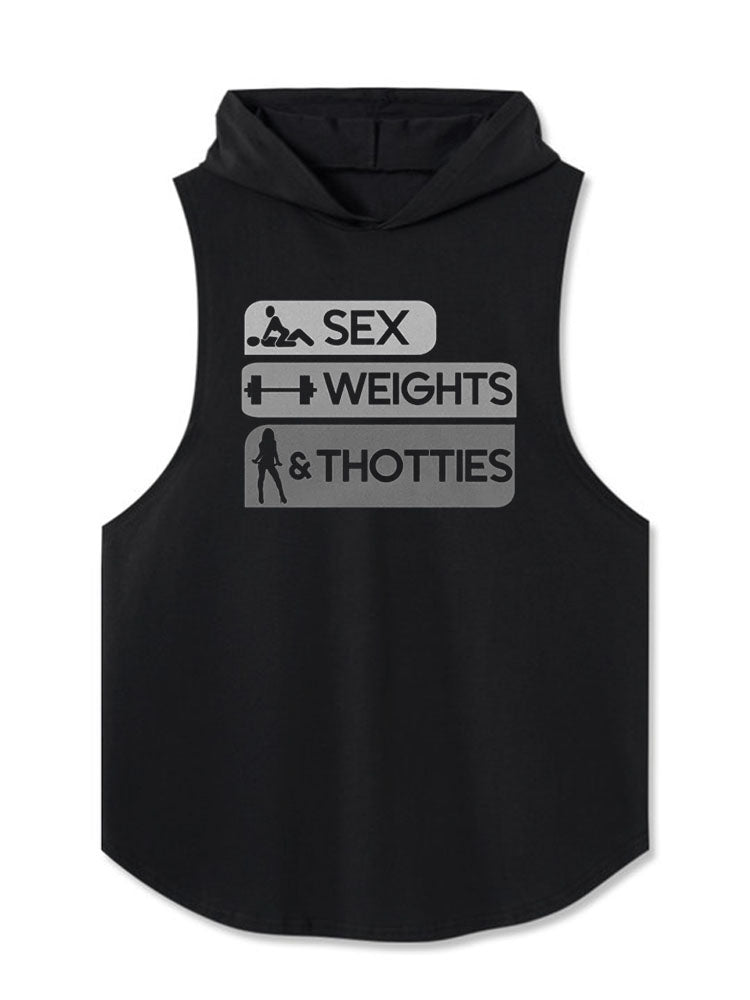 SEX WEIGHTS & THOTTIES Hooded Tank