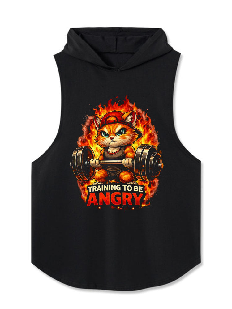 TRAINING TO BE ANGRY Hooded Tank