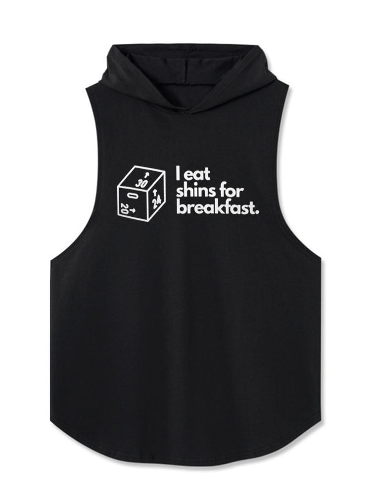I eat shins for breakfast Hooded Tank