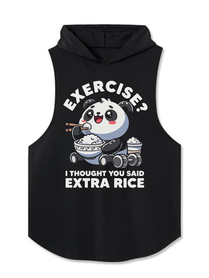 Exercise Or Extra Rice IronPandafit Exercise? I thought you said extra rice Hooded Tank For Sale