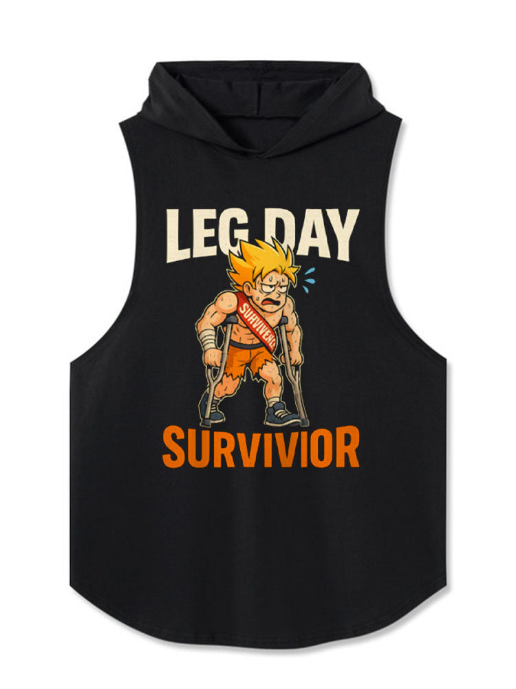 LEG DAY SURVIVOR Hooded Tank