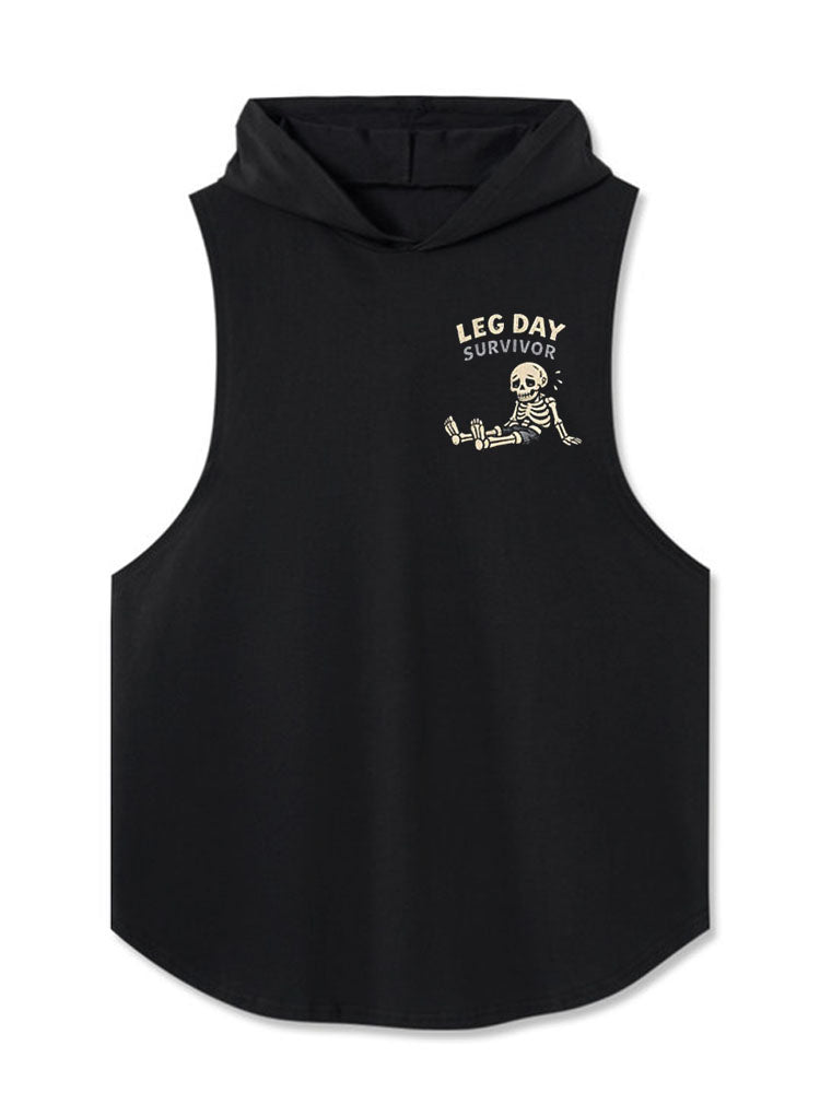 LEG DAY SURVIVOR Hooded Tank