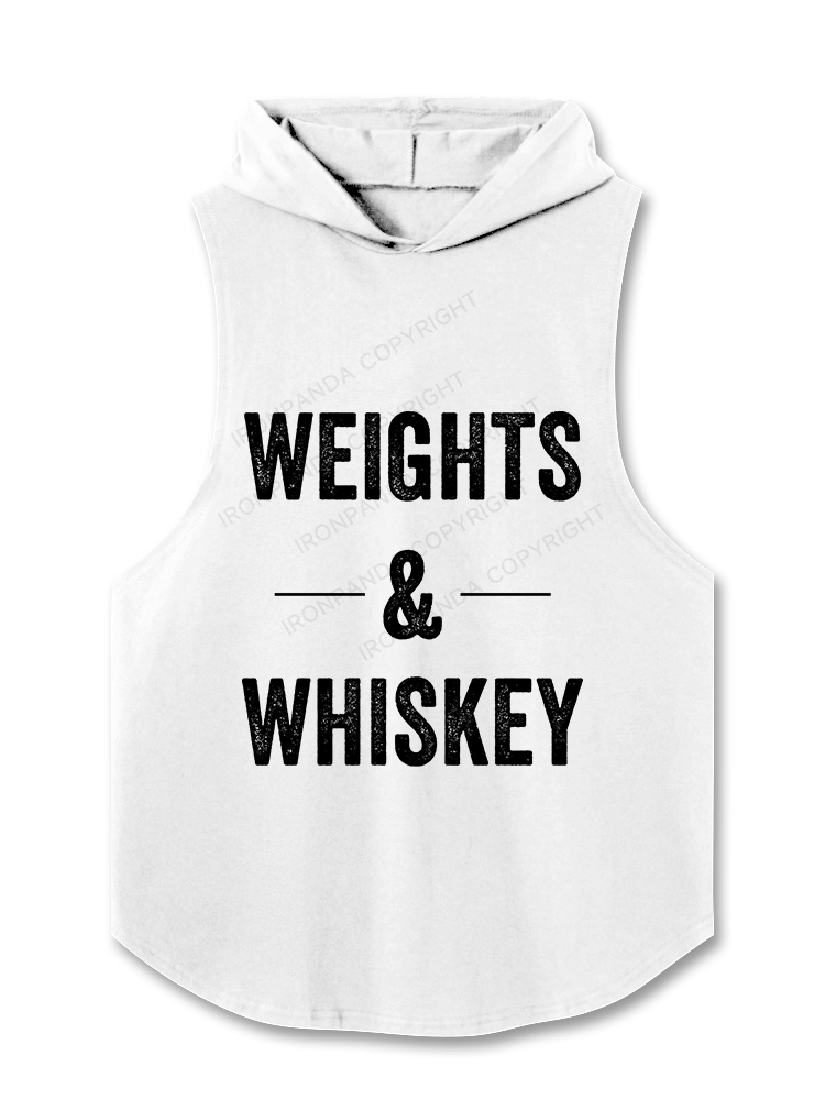 Weights and whiskey Hooded Tank