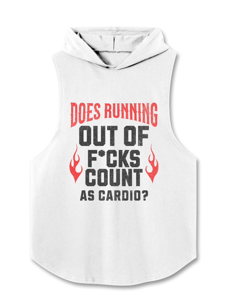 does running out f*ck count as cardio Tired Hooded Tank