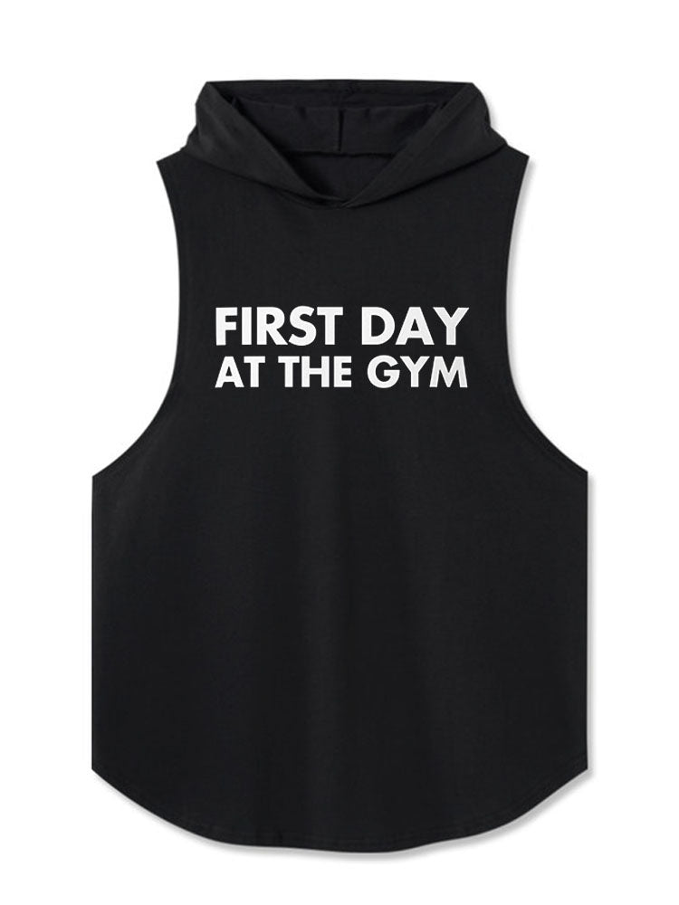 FIRST DAY AT THE GYM Hooded Tank