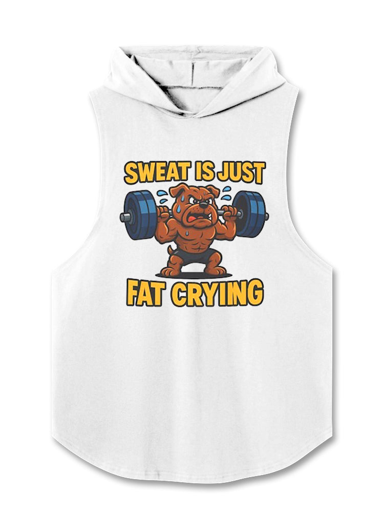 SWEAT IS JUST FAT CRYING Hooded Tank