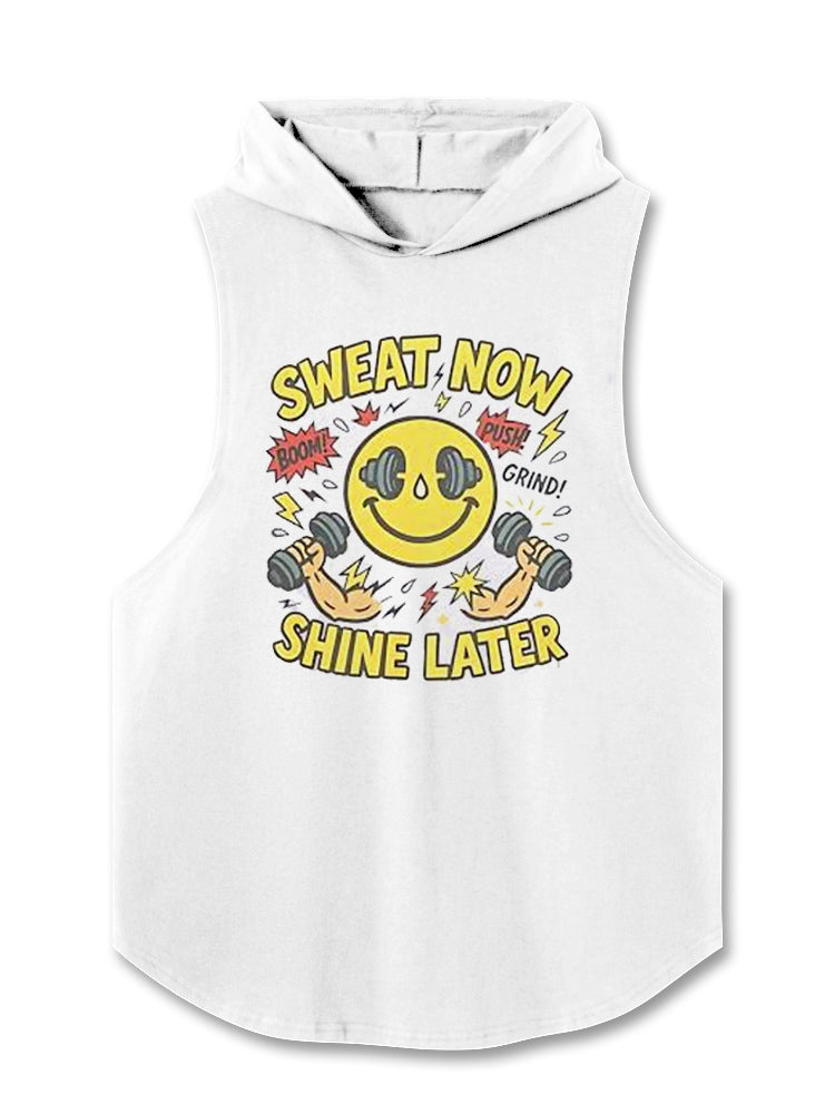 SWEAT NO SHINE LATER Hooded Tank