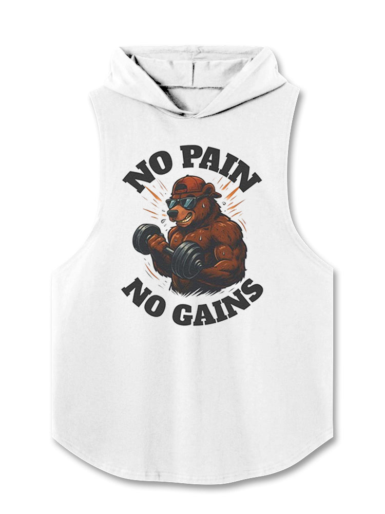 NO PAIN NO GAINS Hooded Tank