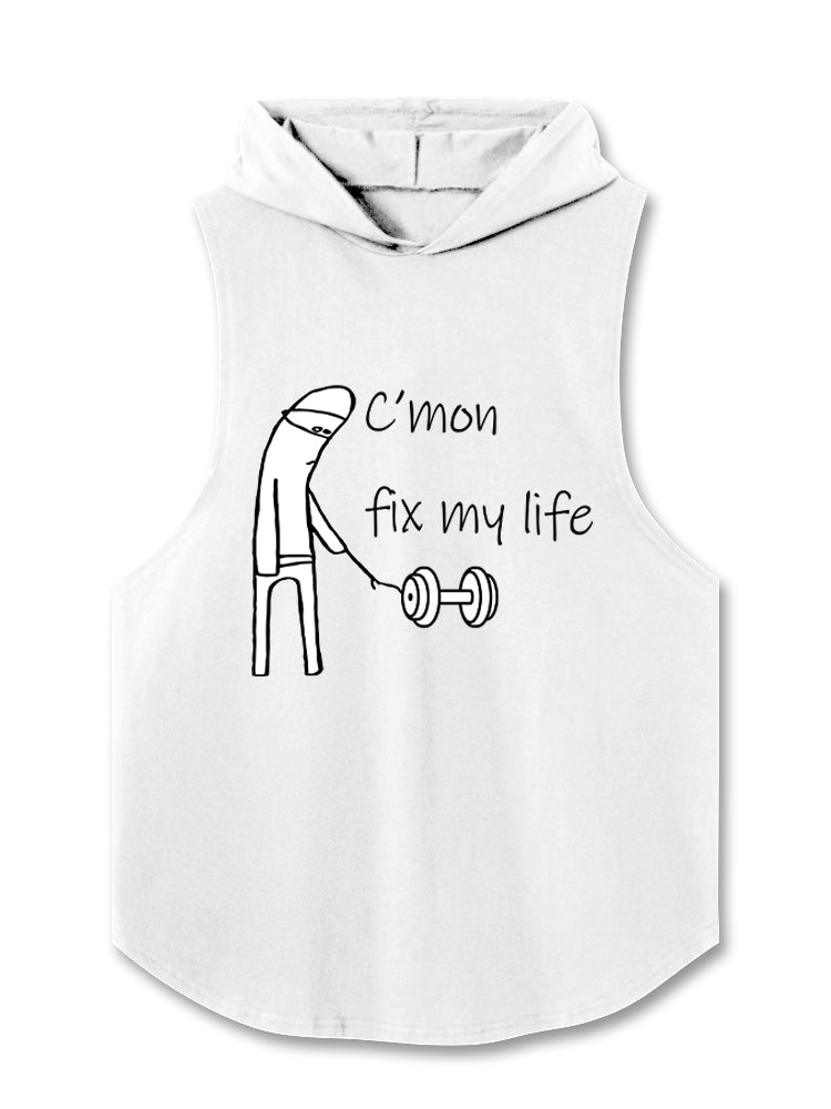c‘mon fix my life Washed Hooded Tank